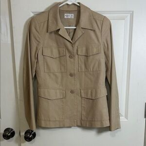Agnes B. Tan Utility Jacket vintage size 38 US 6 beige for pocket Safari style